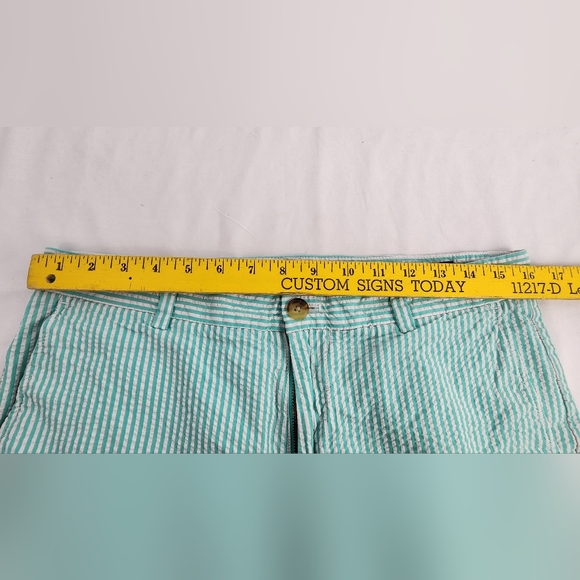 💪 VINEYARD VINES MEN'S BREAKER SHORTS SIZE 32 - TEAL / WHITE STRIPE 💪 - Picture 9 of 9